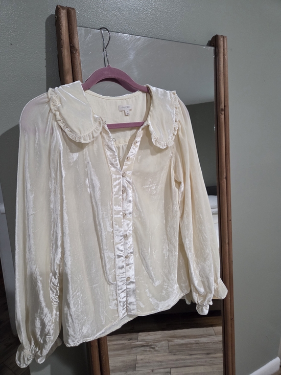Pilcro Tops - Pilcro Ruffle Collar Button-Up Blouse